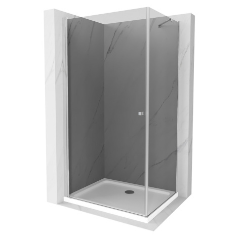 MEXEN/S - Pretória sprchovací kút 90x100, grafit, chróm + sprchová vanička vrátane sifónu 852-09