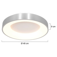 LED stropné svietidlo Ringlede 2 700 K Ø 48 cm strieborná