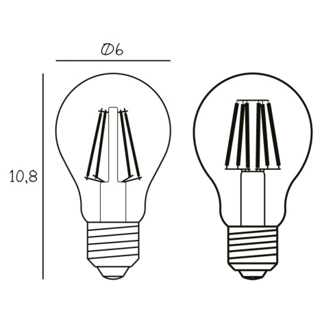 Ľubovoľná LED žiarovka, E27 Ø 6 cm 5 W 2 200 K stmievateľná