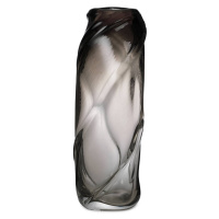 Ferm LIVING Váza Water Swirl Tall, sivá, výška 47 cm, sklo