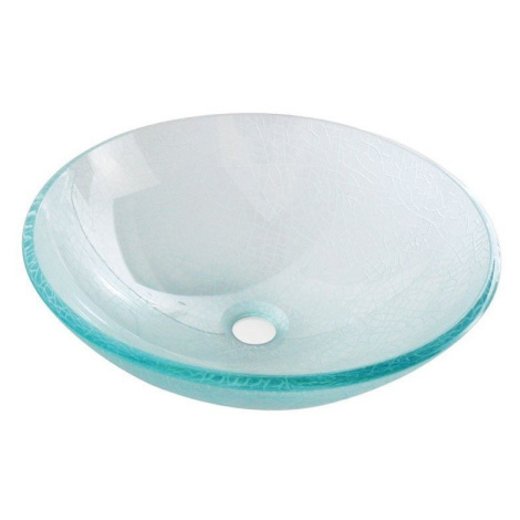 SAPHO - ICE sklenené umývadlo na dosku Ø 42 cm, číre s pieskovaním 2501-04