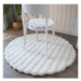 Biely umývateľný okrúhly koberec ø 100 cm Bubble White – Mila Home