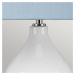 Textilná stolová lampa Isla leštený nikel/modrá