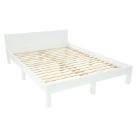 Biela dvojlôžková posteľ z bukového dreva s roštom 160x200 cm Dabi - Ragaba