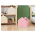 Benlemi Drevený úložný box HOUSE v tvare domčeka Zvoľte farbu: Ružová, pololakovaná