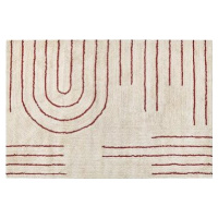 Bavlnený koberec 140 × 200 cm béžový/červený TIRUPATI, 303055