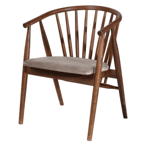 Jídelní židle Alberto z masivu ořech/béžová Kalune Design