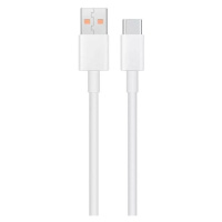 Nabíjací a dátový kábel USB, USB Type-C, 100 cm, 6000 mA, rýchle nabíjanie, Xiaomi, biely, továr