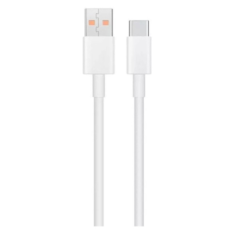 Nabíjací a dátový kábel USB, USB Type-C, 100 cm, 6000 mA, rýchle nabíjanie, Xiaomi, biely, továr