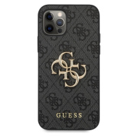 Guess PU 4G Metal Logo kryt iPhone 12 Pro Max sivý