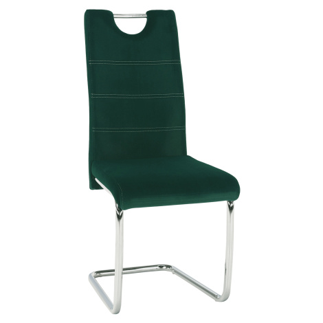Jedálenská stolička, smaragdová Velvet látka/svetlé šitie, ABIRA NEW Tempo Kondela