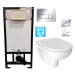 DEANTE Podstavný rám, pre závesné WC misy + SLIM tlačidlo chrom + WC JIKA LYRA PLUS RIMLESS + SE