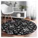 Čierny prateľný okrúhly koberec vhodný pre robotické vysávače ø 120 cm Comfort – Mila Home