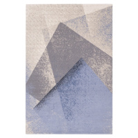 Svetlomodrý vlnený koberec 200x300 cm Folds – Agnella