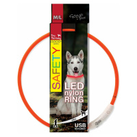 Obojok Dog Fantasy LED nylon oranžový 65cm