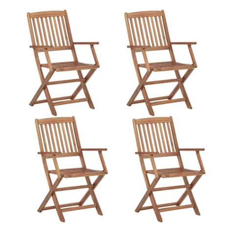Skladacia záhradná stolička 4 ks akáciové drevo Dekorhome,Skladacia záhradná stolička 4 ks akáci vidaXL