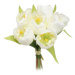 Umelá kvetina zväzok Tulipán, biela