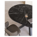 Čierny okrúhly rozkladací jedálenský stôl s keramickou doskou ø 160 cm Vashti – Kave Home