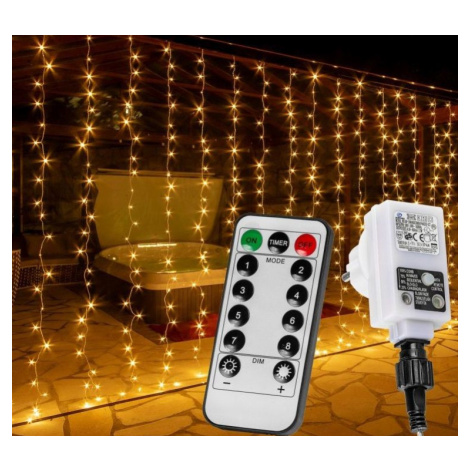 Vianočný svetelný záves 600 LED - 6x3 m, teple biely VOLTRONIC®