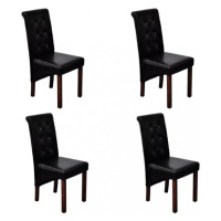 Jedálenská stolička 4 ks umelá koža / drevo Dekorhome Čierna,Jedálenská stolička 4 ks umelá koža