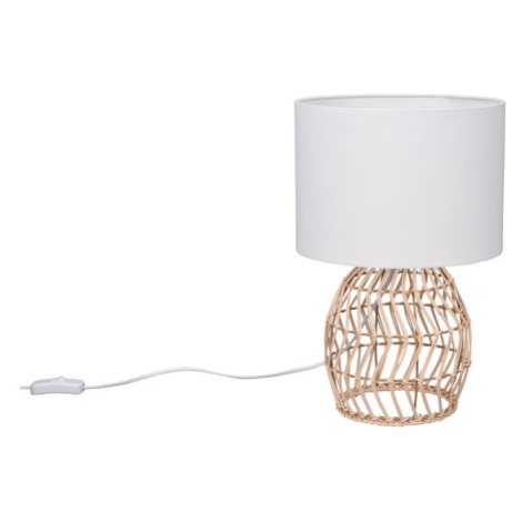 Stolová lampa v bielo-prírodnej farbe (výška 38 cm) Rike – Trio