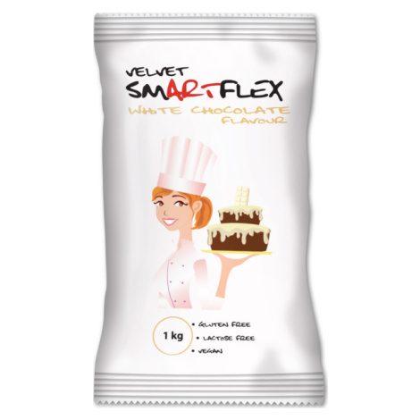 Smartflex Velvet Biela čokoláda 1 kg vo vrecku (poťahovacia a modelovacia hmota na torty) 0114 d