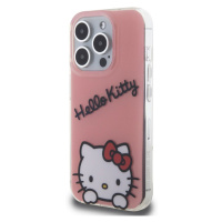 Plastové puzdro Hello Kitty na Apple iPhone 15 Pro HKHCP15LHKDSP IML Daydreaming Logo ružové