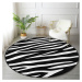 Čierno-biely prateľný okrúhly koberec vhodný pre robotické vysávače ø 120 cm Comfort – Mila Home