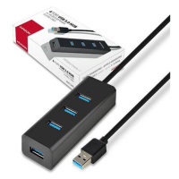 AXAGON HUE-S2BL 4x USB3.0 Charging Hub 1.2m Cable, MicroUSB Charging