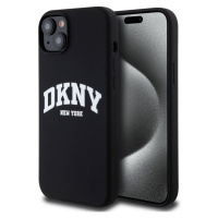 DKNY Liquid Silicone Arch Logo MagSafe Zadný Kryt pre iPhone 15 Plus Black