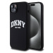 DKNY Liquid Silicone Arch Logo MagSafe Zadný Kryt pre iPhone 15 Plus Black