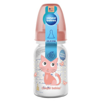 CANPOL BABIES Fľaša s potlačou Cute Animals 120 ml - ružová