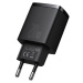 Baseus kompaktný rýchlonabíjací adaptér USB-A + Type-C 20W EU, čierna