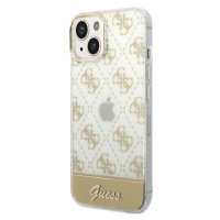 Plastové puzdro Guess na Apple iPhone 14 Plus GUHCP14MHG4MHG Peony Glitter Script Logo zlaté