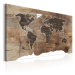 Nástenka s mapou sveta Bimago Wooden Mosaic 120 × 80 cm
