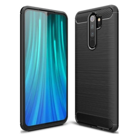 LG K30 (2019), silikónové puzdro, stredne odolné voči nárazom, kartáčované, karbónový vzor, čier