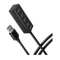 AXAGON USB MINI húb 4x USB 3.2 Gen 1 kovový USB-A 1.2m čierny