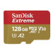 SANDISK EXTREME MICROSDXC 128 GB + SD ADAPTER 190 MB/S & 90 MB/S A2 C10 V30 UHS-I U3