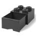 LEGO® úložný box 4 - so zásuvkou čierna 250 x 250 x 180 mm