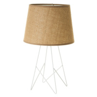 Biela prírodná stolová lampa s textilným tienidlom (výška 38,5 cm) – Casa Selección