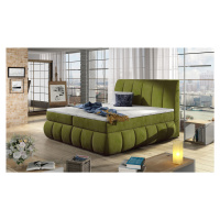 NABBI Vareso 180 čalúnená manželská posteľ s úložným priestorom zelená