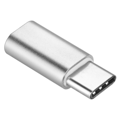Adaptér z micro na USB typ-C strieborný
