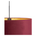 Závesné svietidlo s velúrovým tienidlom červené so zlatým 50 cm - Combi