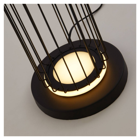 Stojacia LED lampa Cage v klietkovom dizajne Searchlight