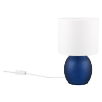 Bielo-modrá stolová lampa s textilným tienidlom (výška 29 cm) Vela – Trio