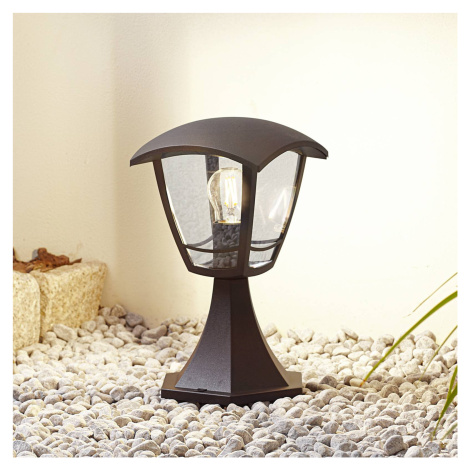 Podstavná lampa Lindby Isidoro, čierna, výška 28 cm, plast