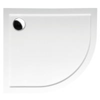POLYSAN - RENA L sprchová vanička z liateho mramoru, štvrťkruh 90x80cm, R550, ľavá, biela 72890