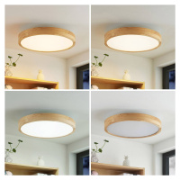 Stropné svietidlo Lindby Lanira LED z dubového dreva, 50 cm