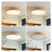 Stropné svietidlo Lindby Lanira LED z dubového dreva, 50 cm