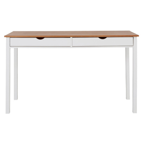 Bielo-hnedý pracovný stôl Støraa Gava, dĺžka 140 cm